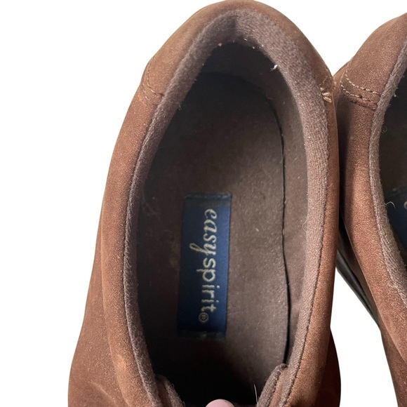 Easy Spirit Brown Suede Sneakers | comfort lace-up shoes size 7 casual support - Picture 2 of 8